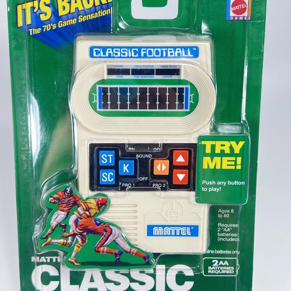 Sealed 2000 Mattel Classic Football Electronic Handheld Game Retro 70s